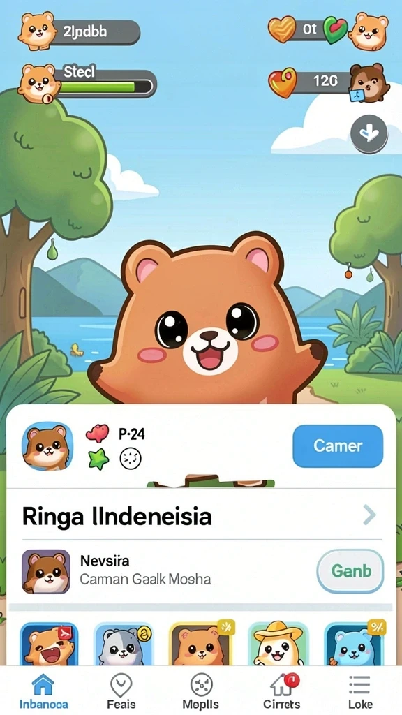 pp7 - Tampilan level pertama yang penuh warna dan menarik.